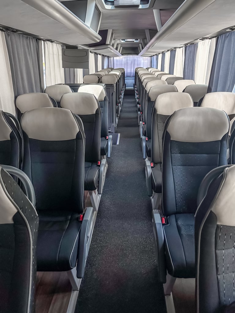 Luxury coach bus interior