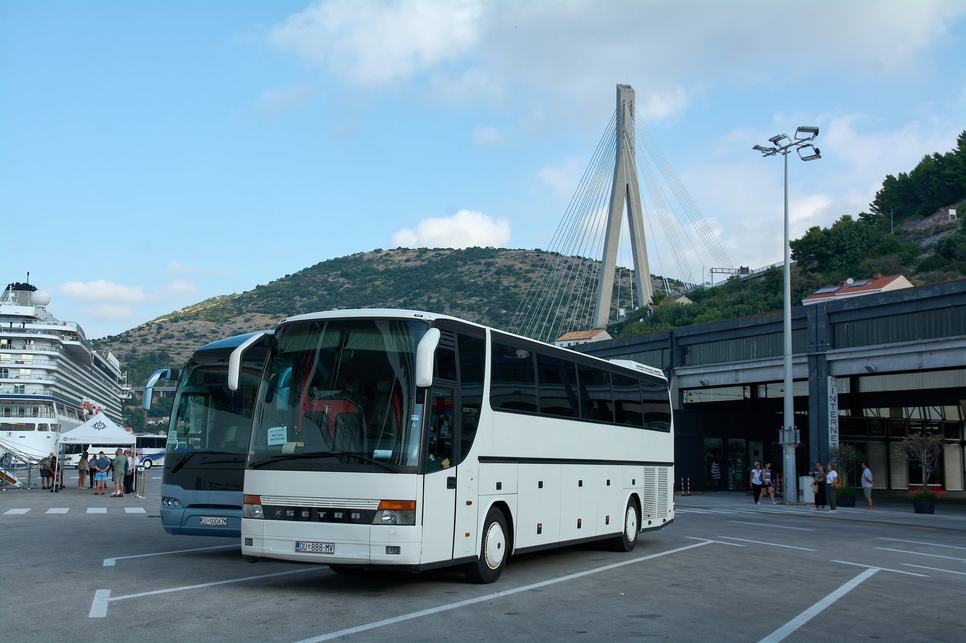 Setra tour buses at cruise port